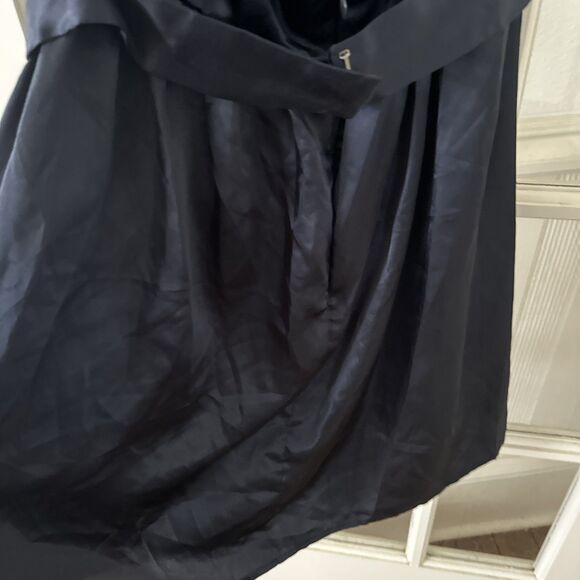 Navy Blue Satin Dress Halter Women Medium Belted Mini Forever 21 - Picture 8 of 9